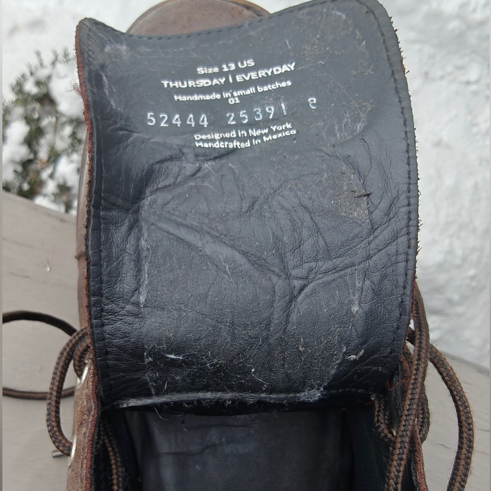 Thursday Men's Brown Leather Boots Size 13 - Picture 6 of 8